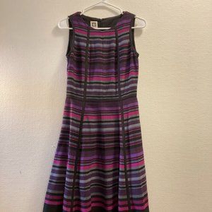 Anne Klein Striped Sleeveless A-line dress